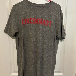 Champion Heather Gray Tee with Red Cincinnati Print